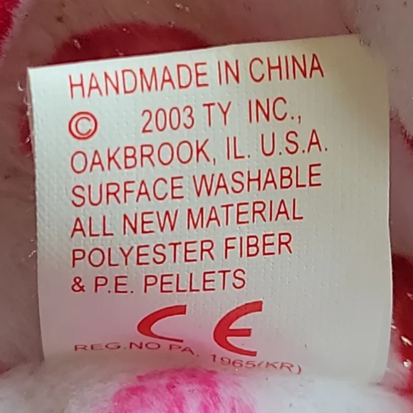 Vtg 2003 Ty Lipstick Bear Kissy Beanie Baby - Picture 7 of 12